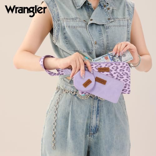 Image of Montana West X Wrangler Keychain Wallets for Women Dual Pouch Wristlet