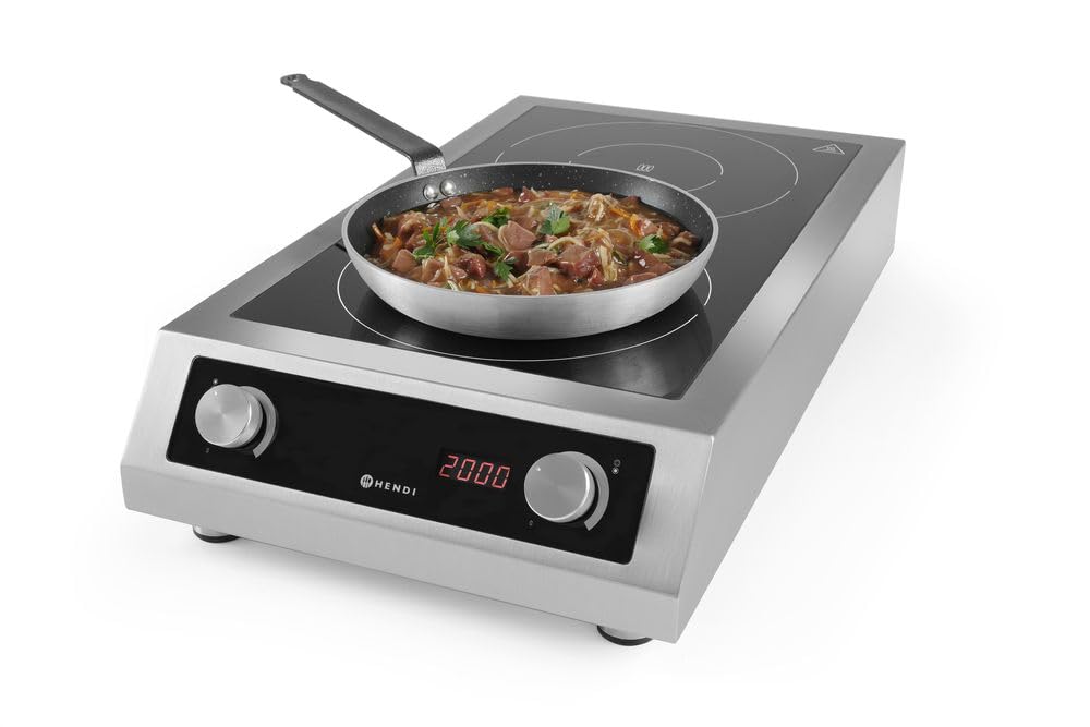 HENDI Fornello a Induzione Modello 7000, Metallico, 2 x 3500 W