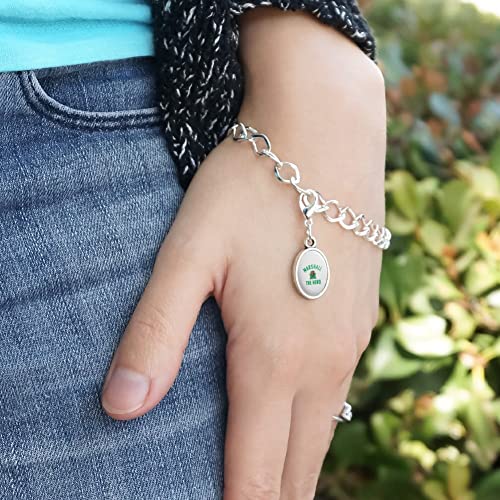 GRAPHICS & MORE Marshall Bison Silver Plated Bracelet with Antiqued Oval Charm4