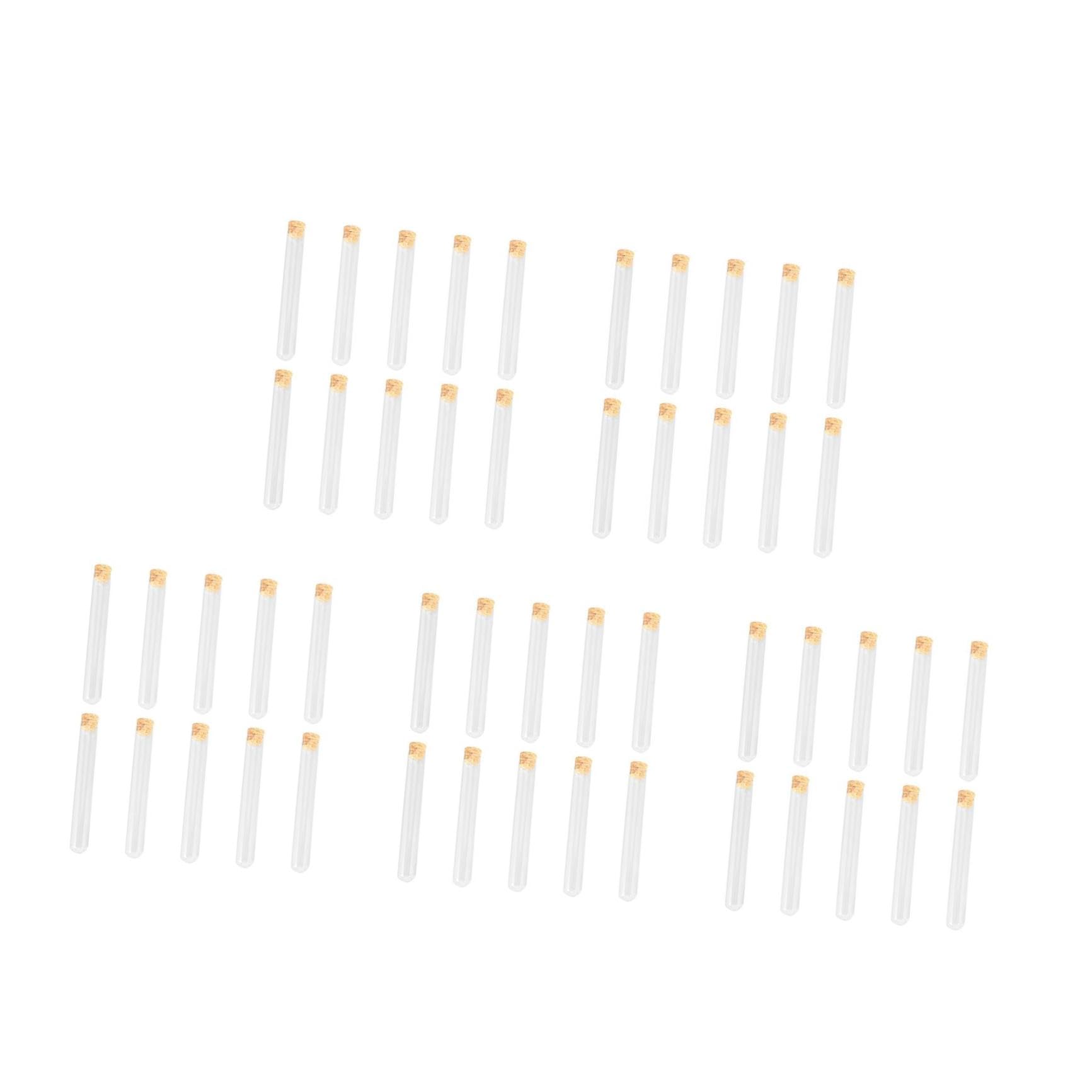 Cabilock 5 Set Provetta Di Terrarium Jar Provette Con Rack Provette Medie Contenitore Trasparente Tappi Sughero Provette Sierologiche Provette Trasparenti Di Legno 10 Pezzi * 5