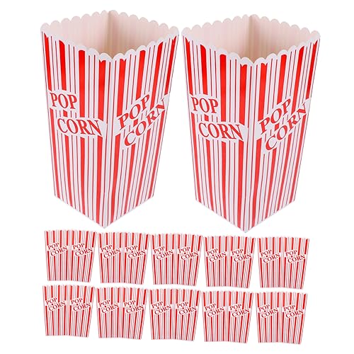 BESTYASH Retro Popcorn Party Decorations 12pcs Striped Paper Popcorn Boxes Night