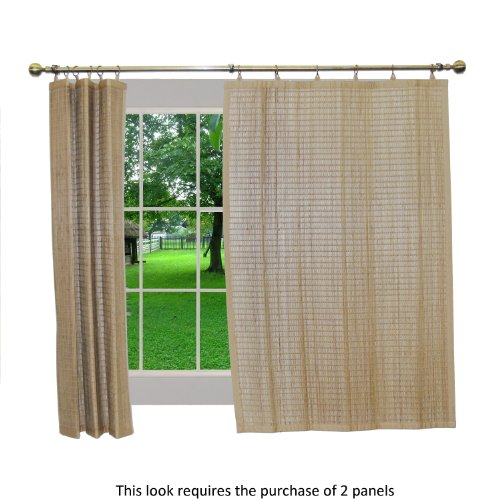 Bamboo Ring Top Curtain Window Panel, 40 by 63-Inch L x H, Driftwood