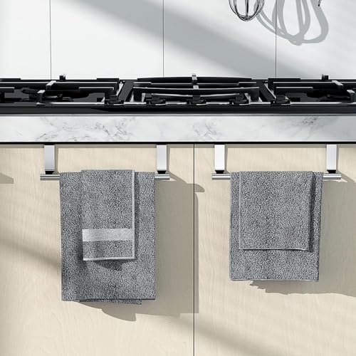 Image of Over The Door Hook Hanger 2 Pic Hanging Organizer Rack Steel Door Hook | Door Hanging Accessory Black (Towel Rod)
