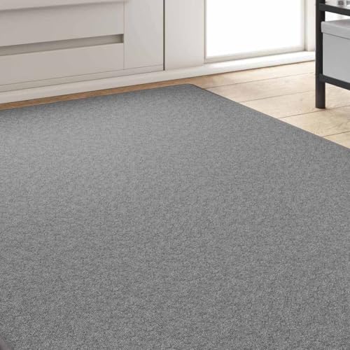 Tapis de passage antidérapant gris clair 100x300 cm lavable pour salon - 5