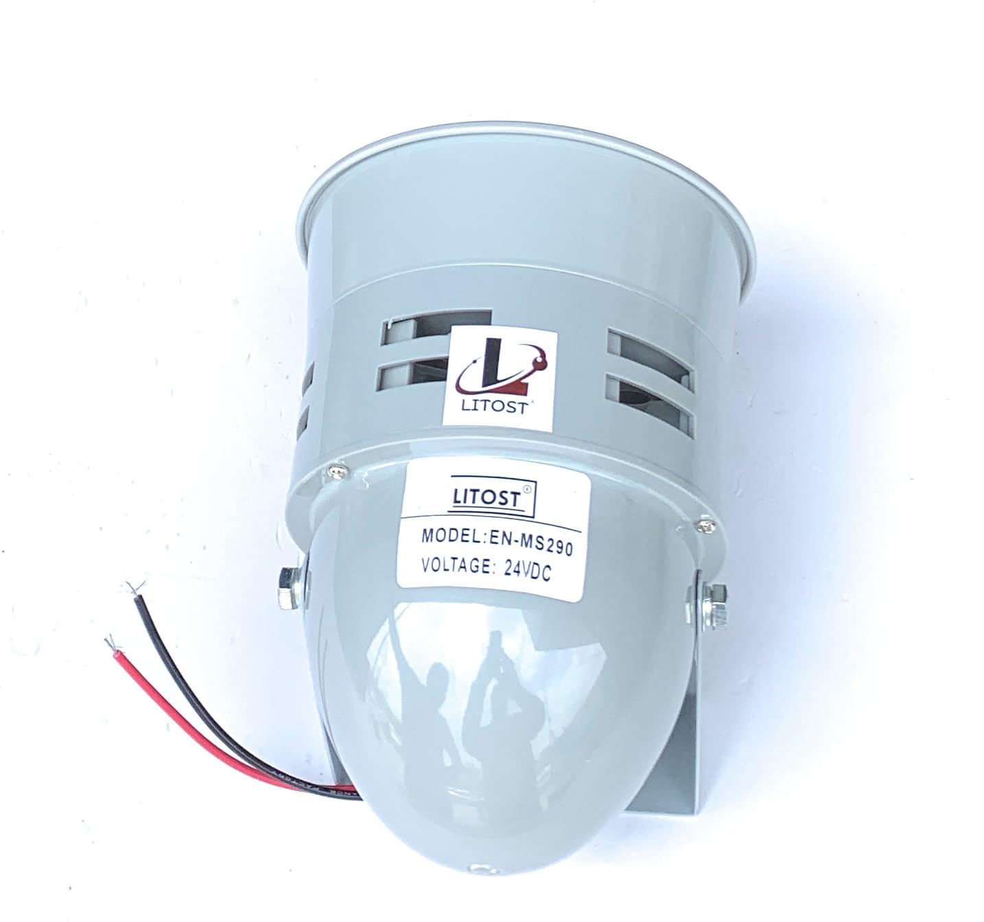 Litost MS-290 Motor Siren 24V DC 120-220DB AC Industrial Alarm System, Gray, 13x17cm, 500-700M Range