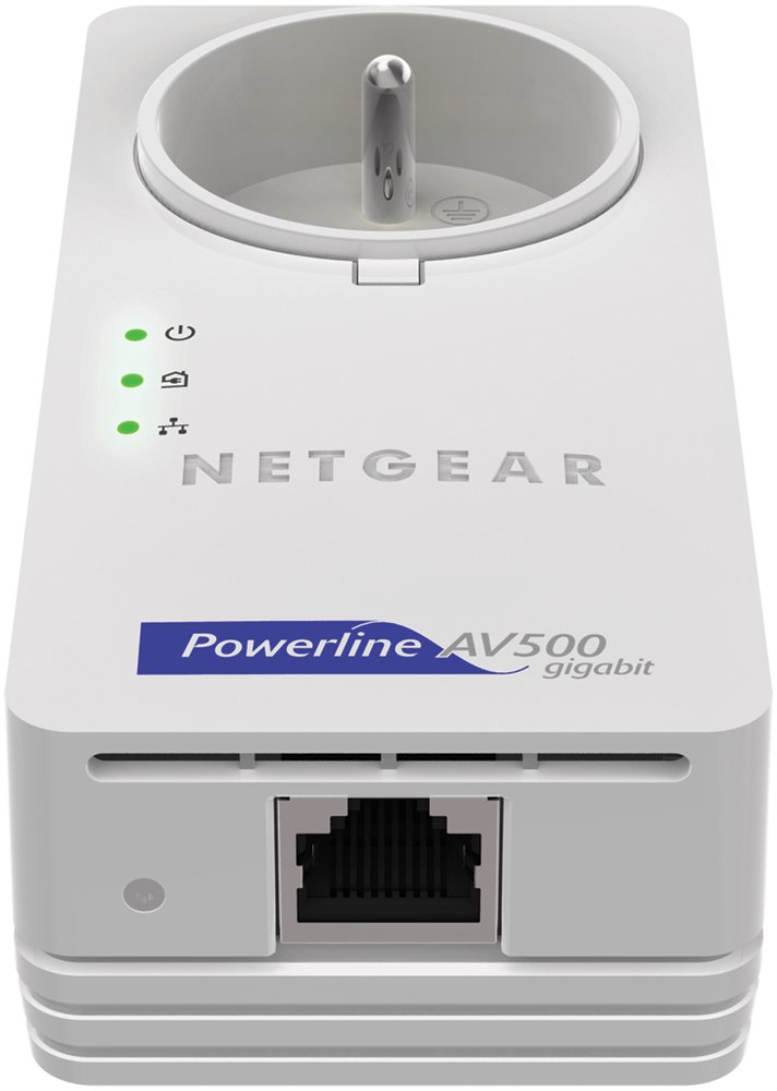 Netgear XAVB5601 Pack de 2 Adaptateurs CPL 500 Mégas Gigabit Prise Femelle, 2 Ports Gigabit.Compatible Box Internet, Périphériques et CPL Homeplug AV