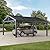 Sunjoy Carport 14 ft. x 20 ft. Outdoor Gazebo Heavy Duty Garage Car Shelter with Brown Powder-Coated Steel Roof/Black Frame and 2 Ceiling Hooks by AutoCove