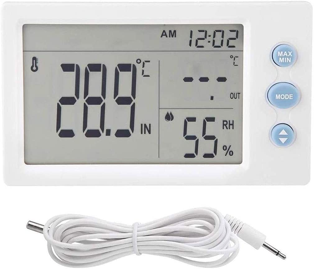LCD Termómetro Digital Higrómetro Temperatura electrónica Medidor de Humedad Estación meteorológica Reloj de Interior Termómetro de Sala de Exteriores