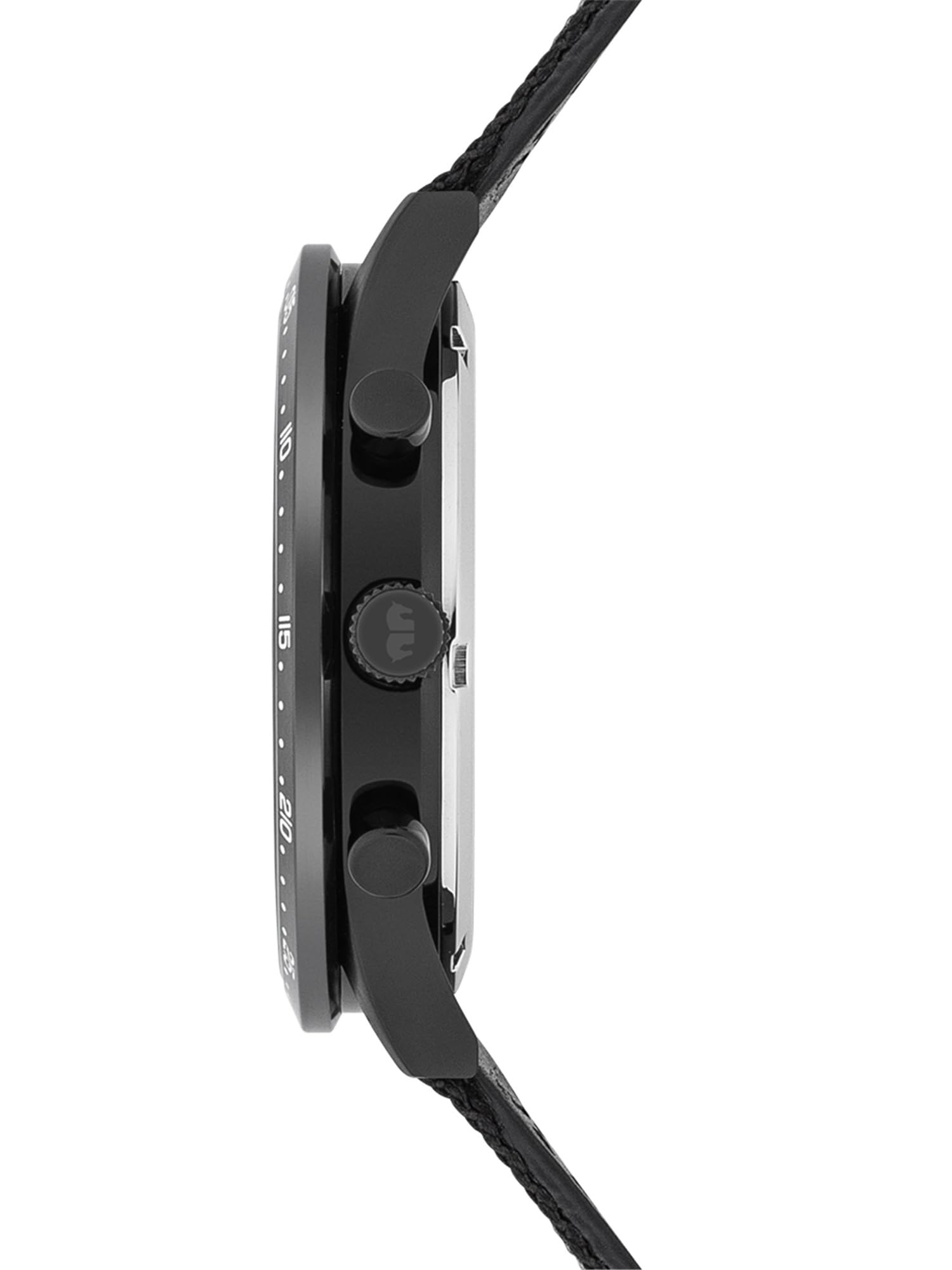 Rhodenwald & Söhne Herren Uhr Edelstahl schwarz Quarzwerk 5 ATM | Nylon Armband, schwarz, keine Prägung, Chronograph, Zifferblatt schwarz, Mineralglas, Armbanduhr