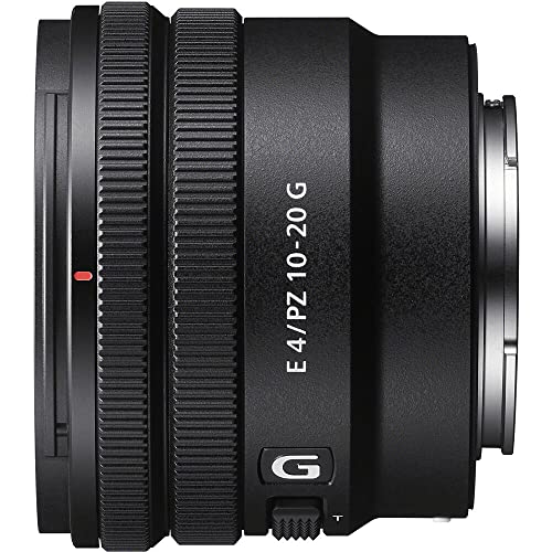Image of Sony E 10-20mm f /4 PZ G Lens Bundled with 62mm UV Filter + Deluxe Cleaning Kit + Lens Pen + Cap Keeper + Microfiber Cloth (6 Items)