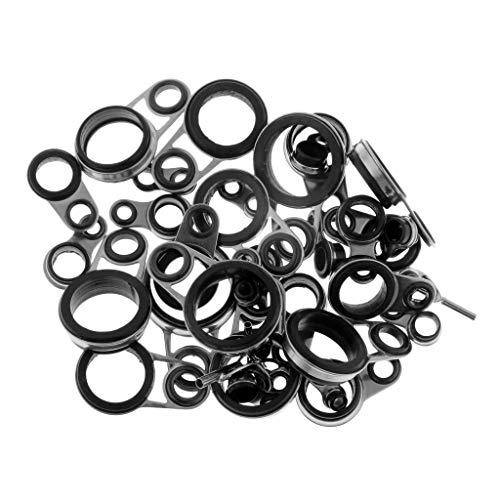 Toygogo 37 Unids Telescópica Caña de Pescar Guías Anillo Superior Conjunto Varilla Kit de Reparación de Tamaños Mixtos
