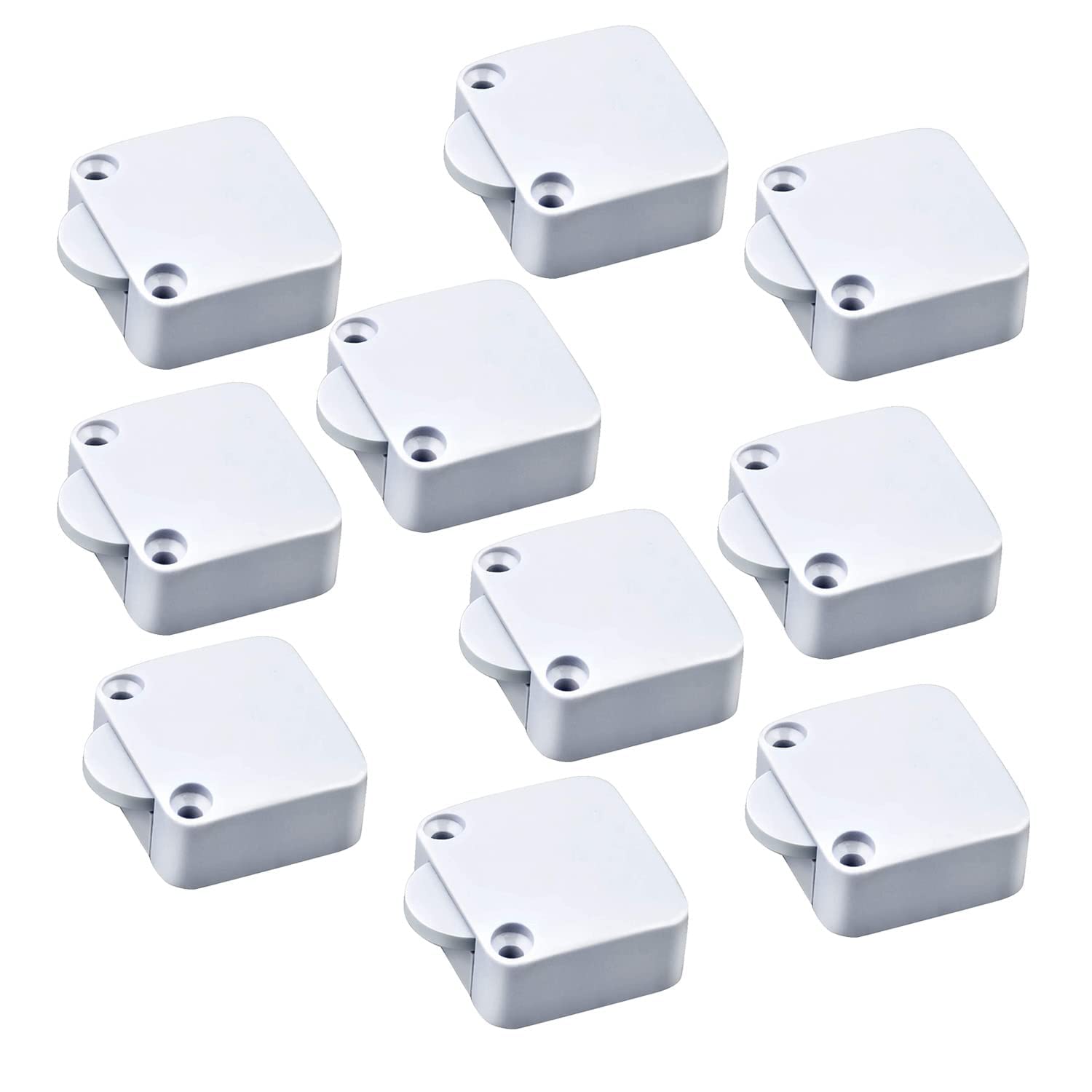 KAKA LIGHT Automatic Wardrobe & Cabinet Door Switch – Push-to-Off Lighting Control for Closet & Furniture Lamps White (10)