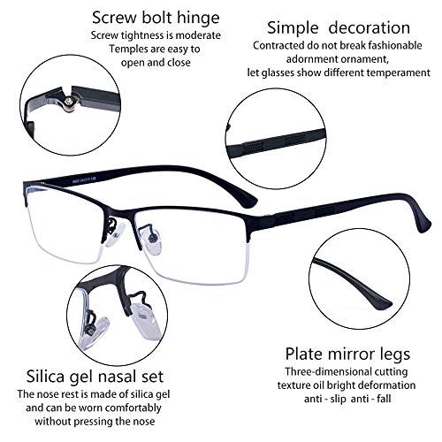 ALWAYSUV Kurzsichtigkeit Brille Myopia Brille Nerd Brille Mit Dioptrien -1.0 bis -4.0 (-1.50)