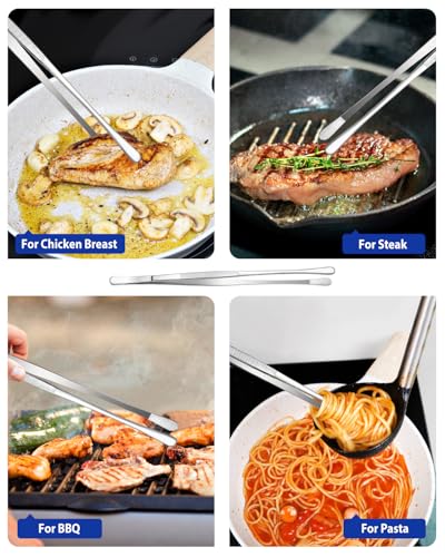 2-Pcs-10-Inch-Kitchen-Tweezers-Fine-Tweezer-Tongs-Stainless-Steel-Professional-Long-Cooking-Tweezers-for-BBQ-Sea-Food-Repairing-and-Serving-SILVER