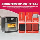 Instant Pot 10QT Air Fryer, 7-in-1 Functions with EvenCrisp Technology that Crisps, Broils, Bakes, Roasts, Dehydrates, Reheats & Rotisseries, Includes over 100 In-App Recipes, Stainless Steel