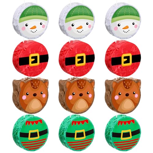 Liliful IAN-LILIFUL-1455 12 Pcs Mini Christmas Piñata Bulk Small Xmas Piñata Santa Claus Snowman Elf Elk Piñata Christmas Tree Decor Christmas Mexican Piñata For Birthday Christmas Holiday Decoration thumb #7