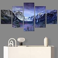 SIGNWIN 5 Panel Canvas Wall Art Mountainscape for Home Decorations Ready to Hang - 60
