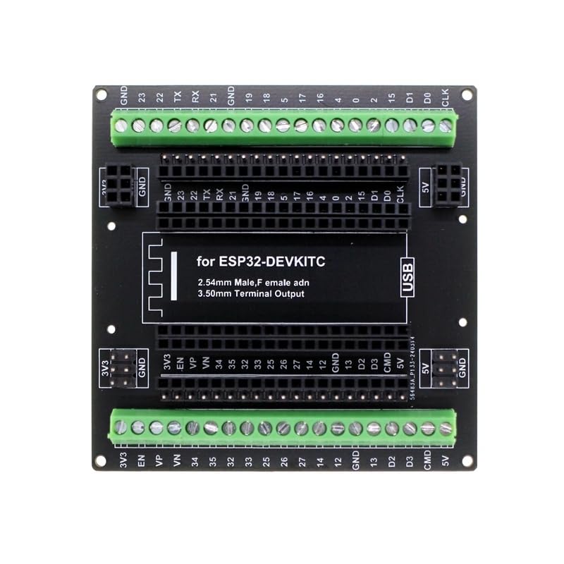 Module ESP32 Shield à vis, DC 3,3 V-5,5 V 38 broches GPIO 1 à 3 carte d'extension pour ESP32 ESP-WROOM-32 ESP32-DevKitC