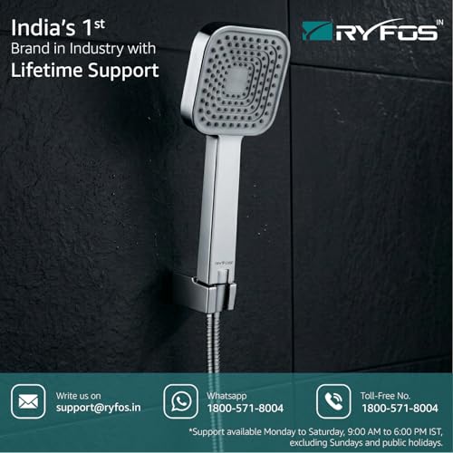 Image of India's 1st Lifetime Support Brand, R3010HS, ABS, 4-INCH, Hand Shower | Single Flow Rain Handheld Shower For Bath | Handshower for bathroom | Chrome Finish