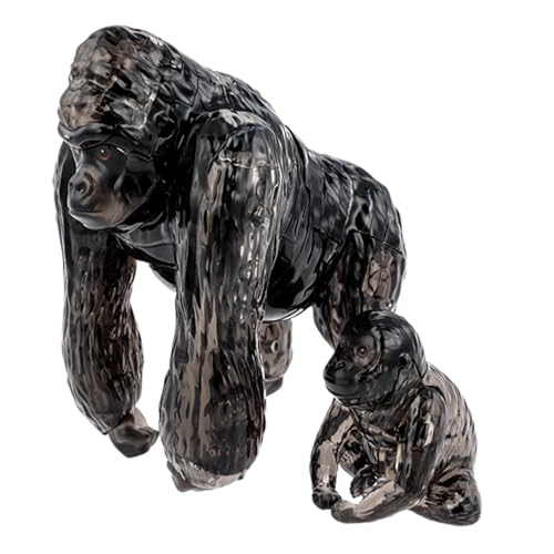 Crystal Puzzle - 3D Gorillapaar - Design Transparent - 48 pièces - Kit de Construction pour Enfants et Adultes HCM Kinzel