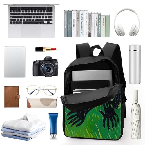 17 Inch Backpack for Travel, Terrible Hands Print Modern Backpack Shoulder Bag with Adjustable Straps, Side Pockets & Reinforced Bottom3