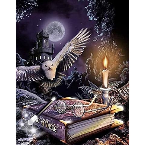 DIY 5D Diamond Painting Kits Full Drill for Adults and Kids, Owl Crystal Arts and Crafts Canvas Cross Stitch Embroidery Diamond Pictures Paintings for Home Wall Decor Gifts - 12 * 16 in Cover