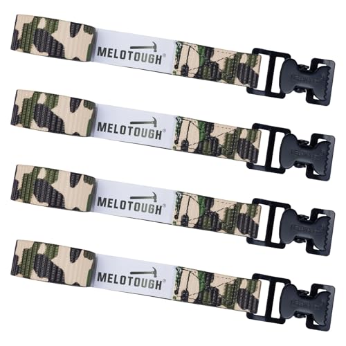 MELOTOUGH Confezione da 4 cinghie mimetiche per albero da 1,2 m, cricchetto resistente e cinghie multiuso per accessori Summit Treestand, sicurezza per caccia ai cervi, stabilizzatore e sostituzione