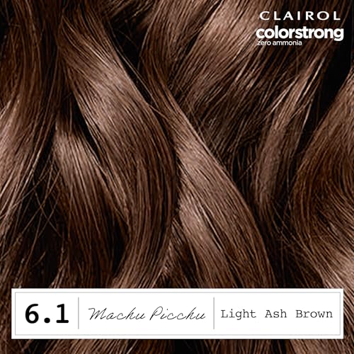 Clairol ColorStrong Permanent Zero Ammonia Hair Dye, 6.1 Light Ash Brown - Machu Picchu Hair Color, Pack of 1 - Image 5