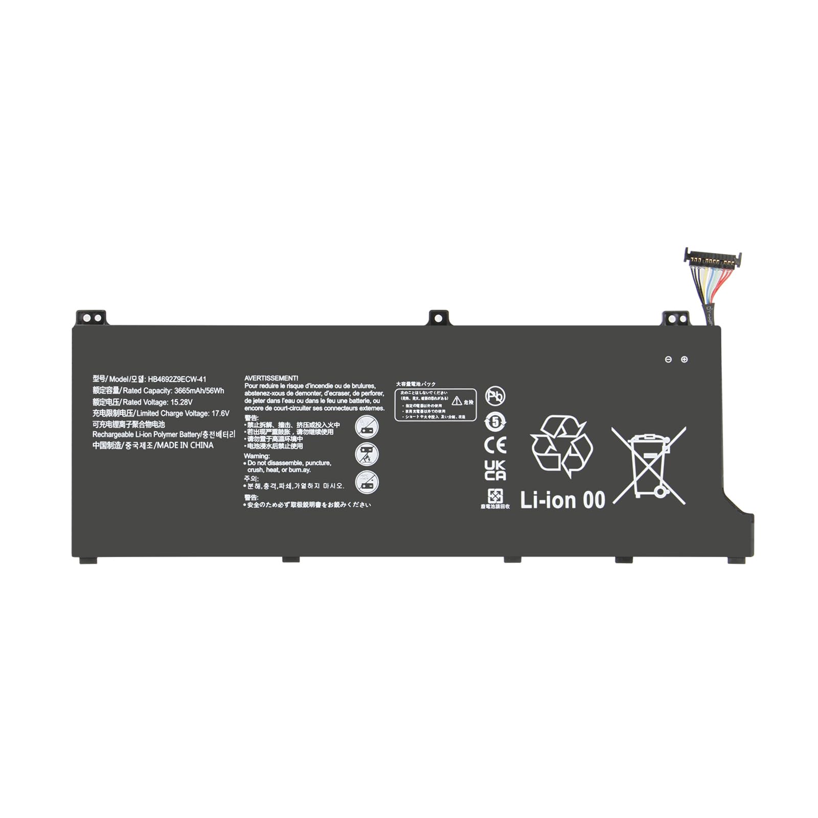 HB4692Z9ECW-41 Batterie per Honor Magicbook 14 (2019) per Huawei Matebook D 14 (2020) 14-53010TVS NBLK-WAX9X NBB-WAE9 NbB-WAE9P NBB-WAH9 NbB-WAH9P NbB-WAQ9R NbB-WAQ9RP Nbl-WAQ9R 15.28V 56Wh