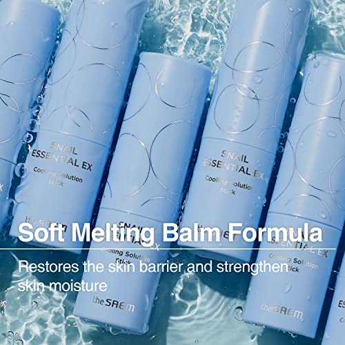 Thesaem Snail Essential Ex Cooling Solution Stick Balm – Under Eye Depuffing & Soothing – Face & Eye Serum Treatment – With Snail Collagen & Aquaxyl For Moist Glow, 0.38Oz. #TOP4
