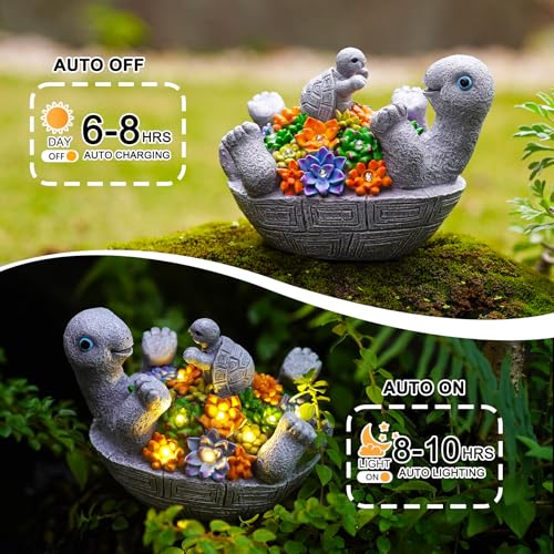 Solar-Turtle-Garden-Statue-with-8-LED-Lights-and-Succulents-Funny-Mother-and-Baby-Design-Weather-Resistant-Outdoor-Decor-for-Patio-Lawn-Yard-Unique-Housewarming-Birthday