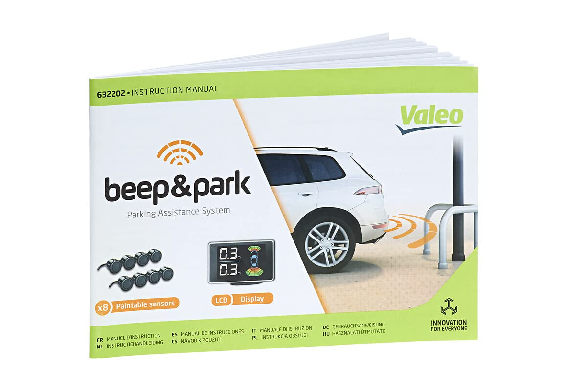 Valeo 632202 - Einparkhilfe - Beep&Park Kit: 8 Sensoren + 1 LCD Display - Fronteinbau oder Heckeinbau