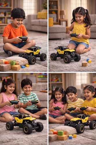 Image of Negi Off-Road Rock Crawler RC Car - 1:16 Scale Alloy Monster Truck with Smoke Effect for Kids (multicolours)