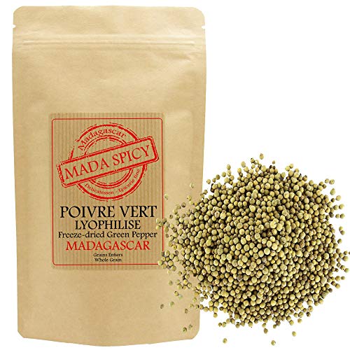 Pimienta verde en grano « liofilizado » de Madagascar 80g ' Gourmet Calidad '. Bolsita eco cierre zip.