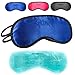 Produktbild Felunda Schlafmaske mit Kühlkissen Schlaf Augenmaske Nachtmaske Schlafbrille mit verstellbarem Gummiband und Seiden-Touch Kühlpad hilft bei Migräne, Kopfschmerzen & Allergien