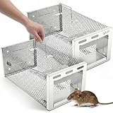 Mysora 2 Pcs Humane Rat Trap 11.02 x 5.71 x 4.53 in Live Rat Cage Trap for Indoor and Outdoor Small Rodent Animal Mouse Vole Chipmunk Hamsters Live Cage, Safe Control No Kill, Catch and Release