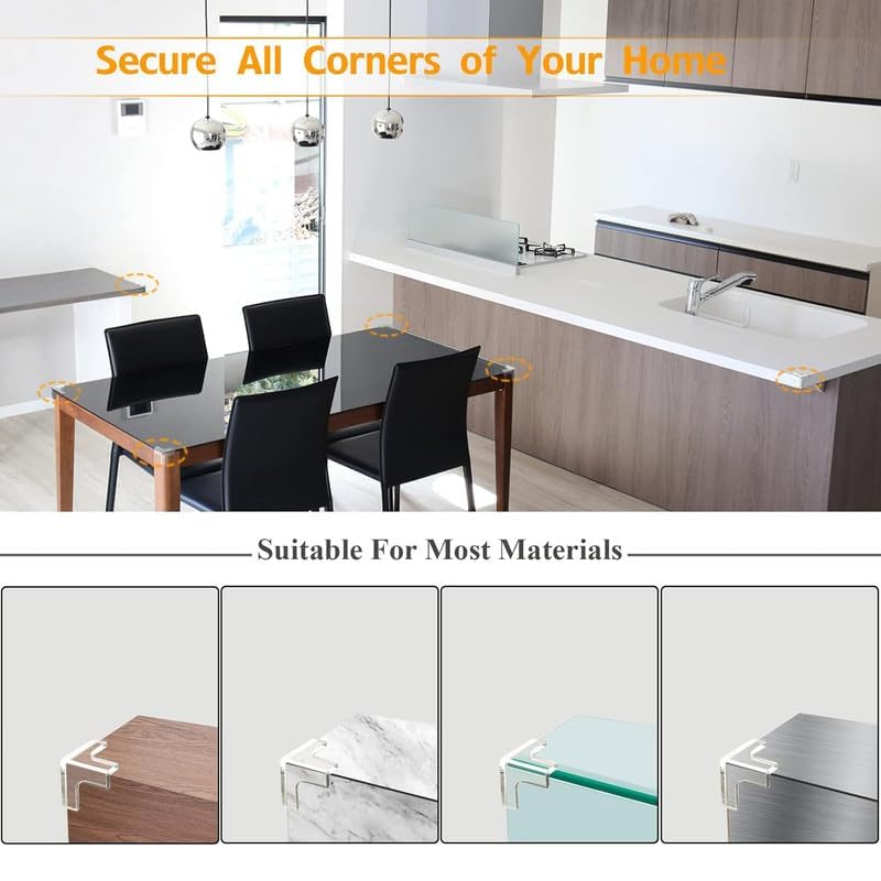 Image of Transparent Silicone Corner Protectors for Baby Proofing | Soft Edge and Corner Guards for Tables, Beds and Furniture | Child Safety Cushion Pads for Sharp Edges (12 Pcs T-Shape)