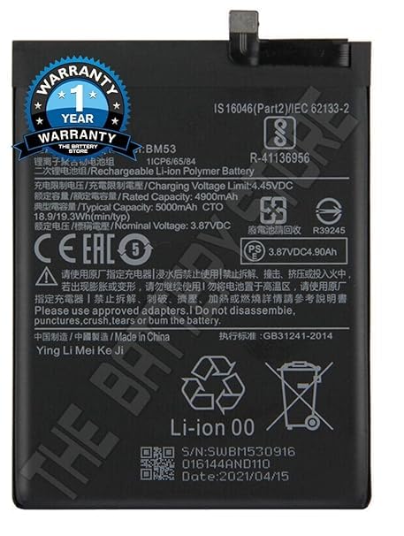 Image of Original BM53 Battery for Mi 10T 5G /10T Pro 5G /M2007J3SY, / M2007J3SG Battery with 1 Year Warranty****(G00229)