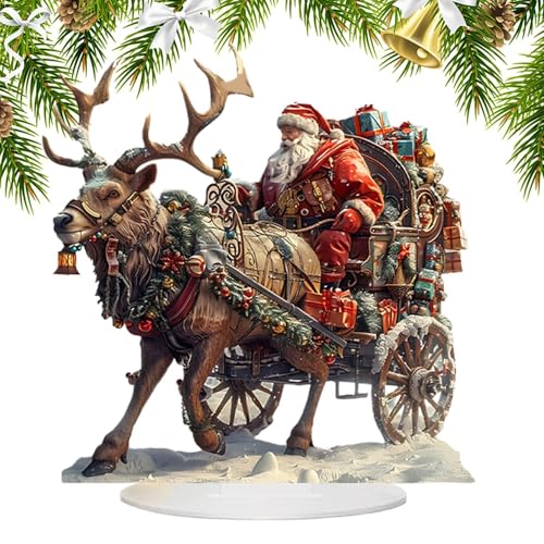 Weihnachtsmann-Tischdekorationen – 2D-Acryl-Winter-Weihnachtsdorf-...