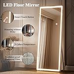 LED Full Length Mirror - 71" x 26" Mirror Full Length with Rounded Corner, Floor Standing for Bedroom/Dressing Room, 3 Color Lighting, White - Image 2
