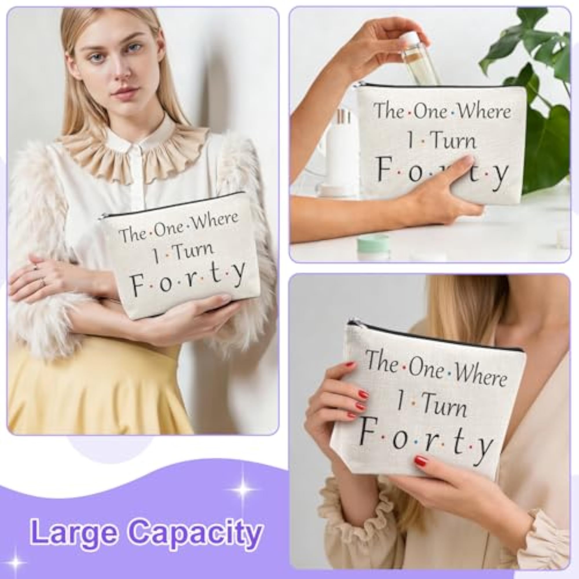 Funny 40th Birthday Gifts for Women Makeup Bag 40th Birthday Decorations