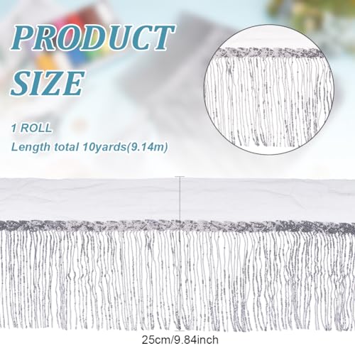 BENECREAT 10 Yard Sequins Fringe Trim - Image 2