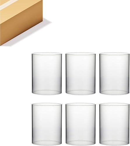Miniatura 40 de WGVI Funda para portavelas Hurricane, ancho de 6 pulgadas, altura de 10 pulgadas, portavelas cilíndrico de vidrio transparente, tubo de chimenea
