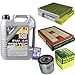 Produktbild QR-PARTS 69344285 Filter Set Inspektionspaket 5 Liter Motoröl Top Tec 4100 5W-40 MANN-FILTER Innenraumfilter Luftfilter Ölfilter