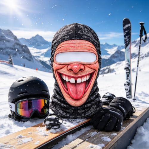 Old Man Ski Mask Funny Realistic Face Ski Mask 3D Printed Balaclava Winter - image 8