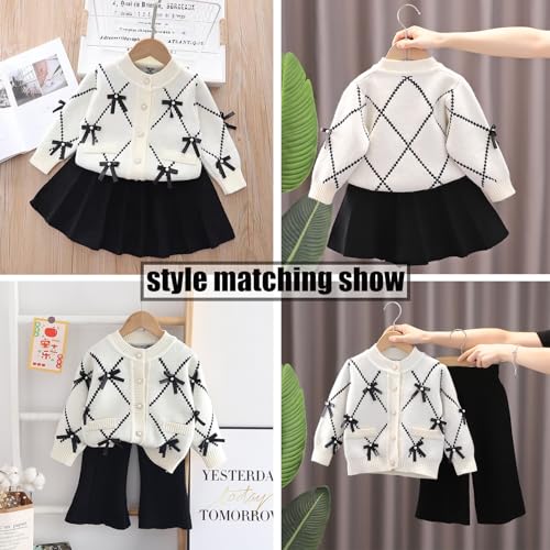 Toddler Girls Cardigan Sweater Button Knit Sweater Kids Bowknot Size 2-7T2