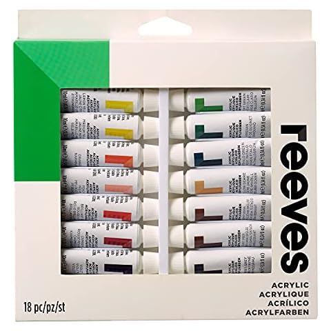 Reeves 18 Colour Acrylic Paint Set Cover