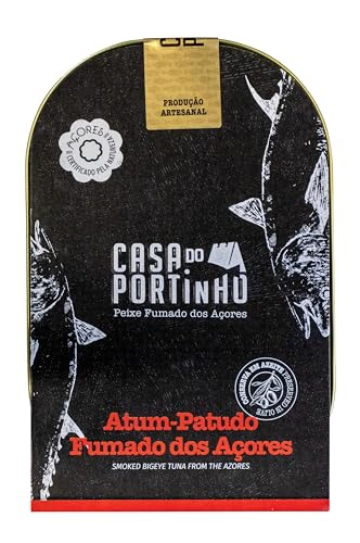 Casa do Portinho - Gourmet Canned Azorean Cold Smoked Bigeye Tuna fillet in Olive Oil/Filete de Atún Patudo Ahumado en Frío de Las Azores en Aceite de Oliva - 219gr (Paquete de 3 latas)