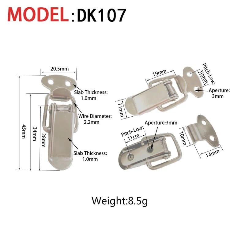 5Pcs-Iron Duck-Mouth Buckle Toggle Clip Vintage Mini Lock Chest Box Gift Suitcase Case Toggle Hasp Latch