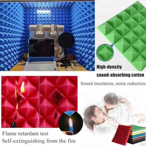 Microphone Isolation Shield, cubierta insonorizante de escritorio, cabina para estudio en casa, espuma para micrófono, caja para grabación musical, podcast, tratamientos acústicos, Amarillo 80 x 80 x 80 cm miniatura 4